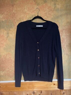 Zara ~ Navy Button Up Cardigan